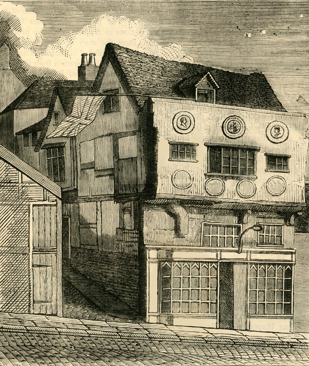 Et gammelt hus på Little Tower Hill, c1792, c1872. av Unbekannt