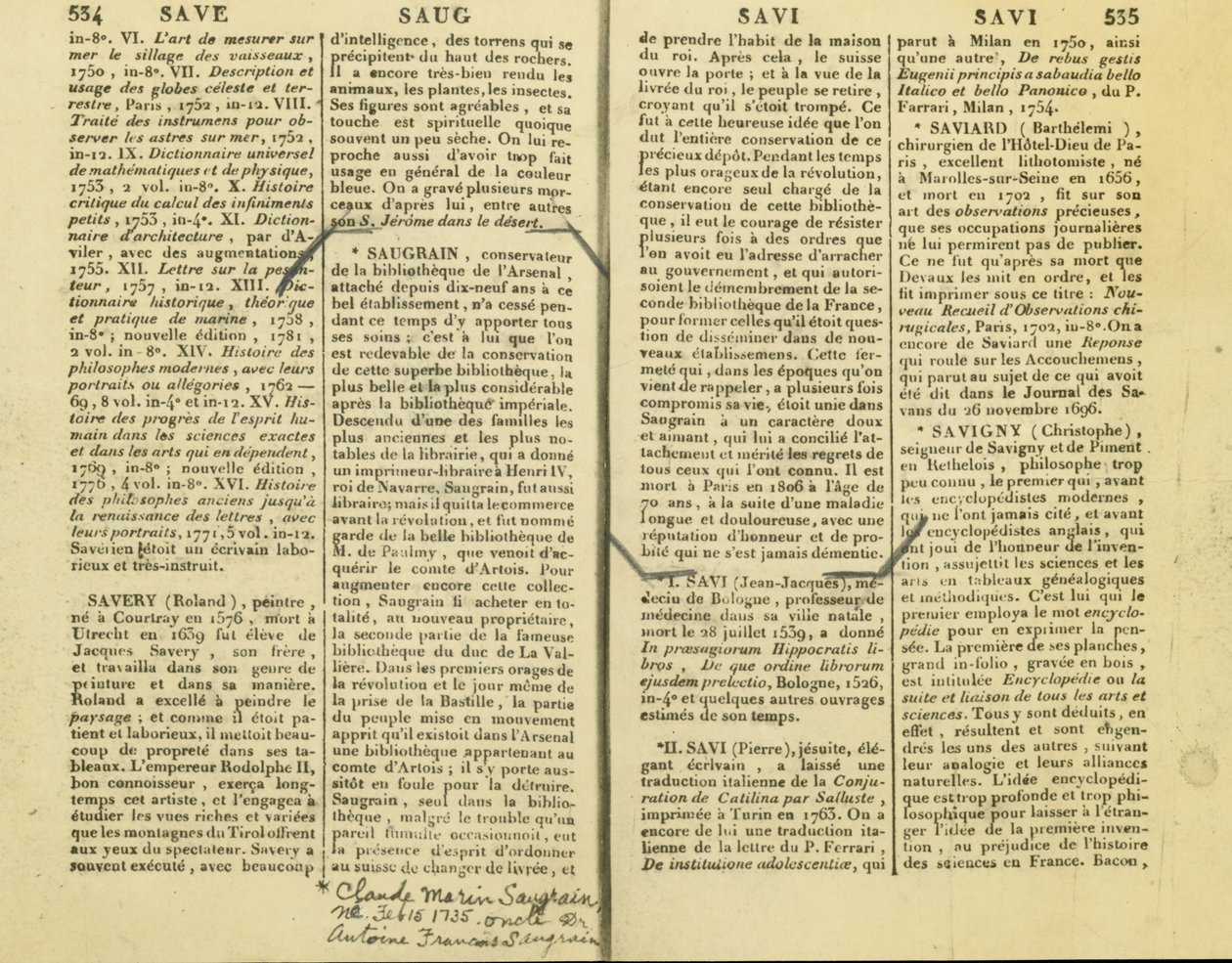 En beretning om Claude Marin Saugrain, Antoine Saugrains onkel, 15. februar 1735 av Unbekannt