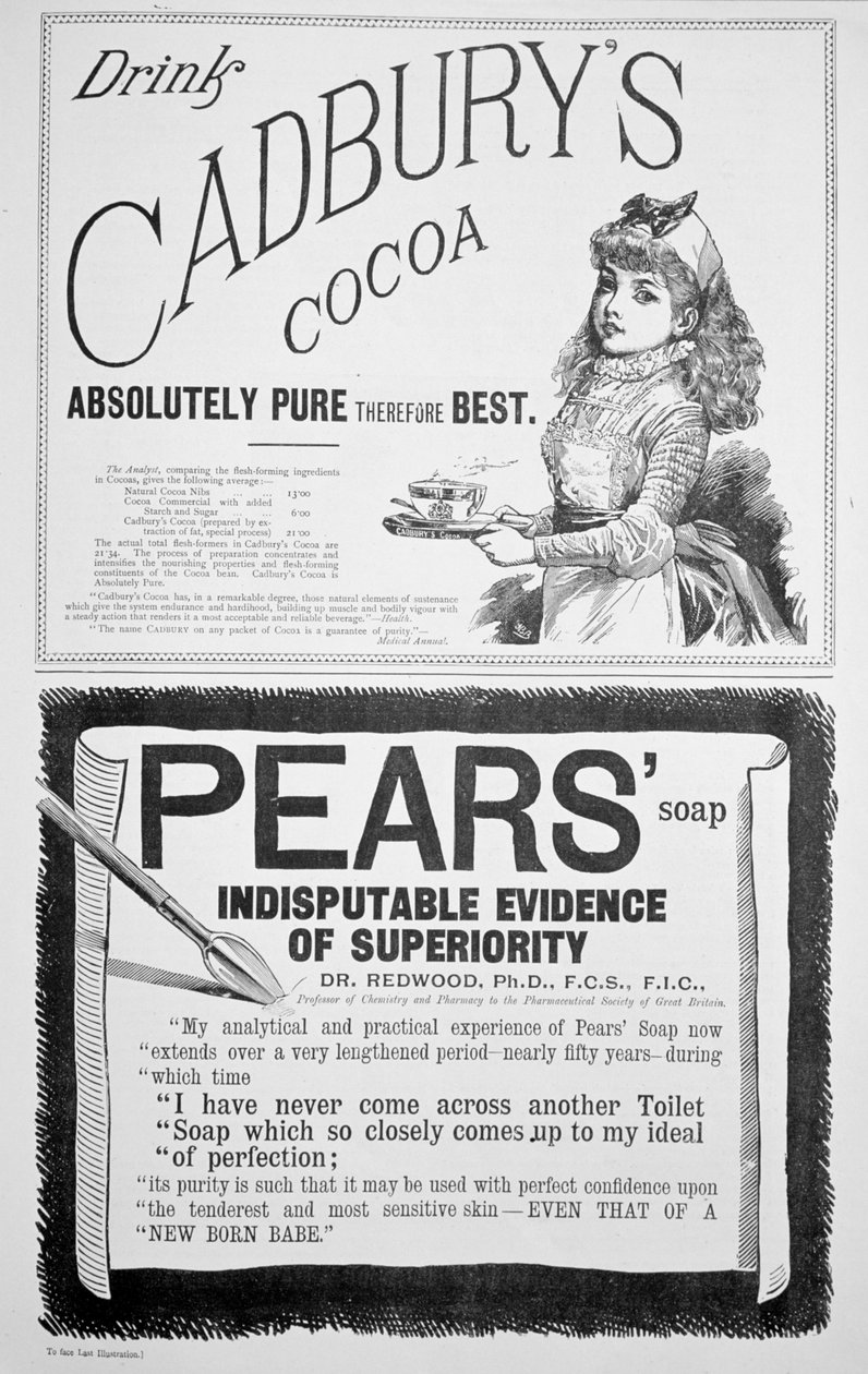 En reklameside i julen, 1890. av Unbekannt