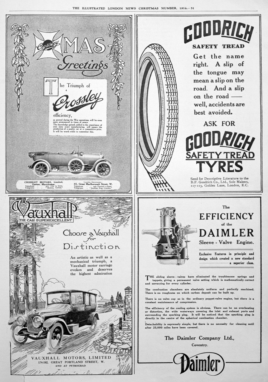 En reklameside i Illustrated London News, jul, 1916 av Unbekannt