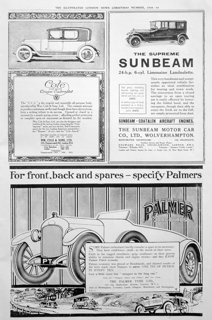 En reklameside i Illustrated London News, jul, 1920 av Unbekannt