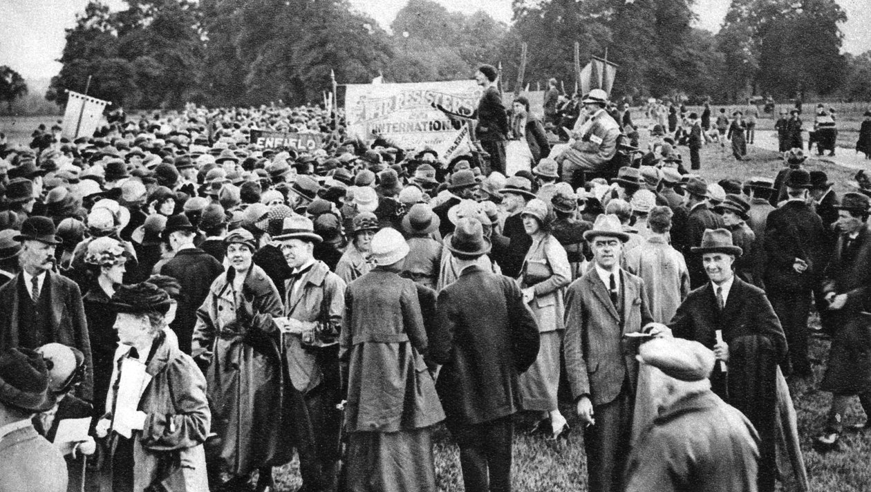 Et antikrigsmøte, Hyde Park, London, 1926-1927 av Unbekannt