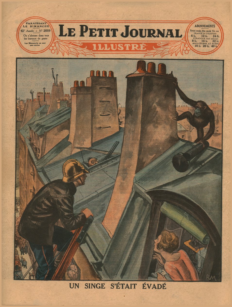 En rømt sjimpanse, 1930. av Unbekannt