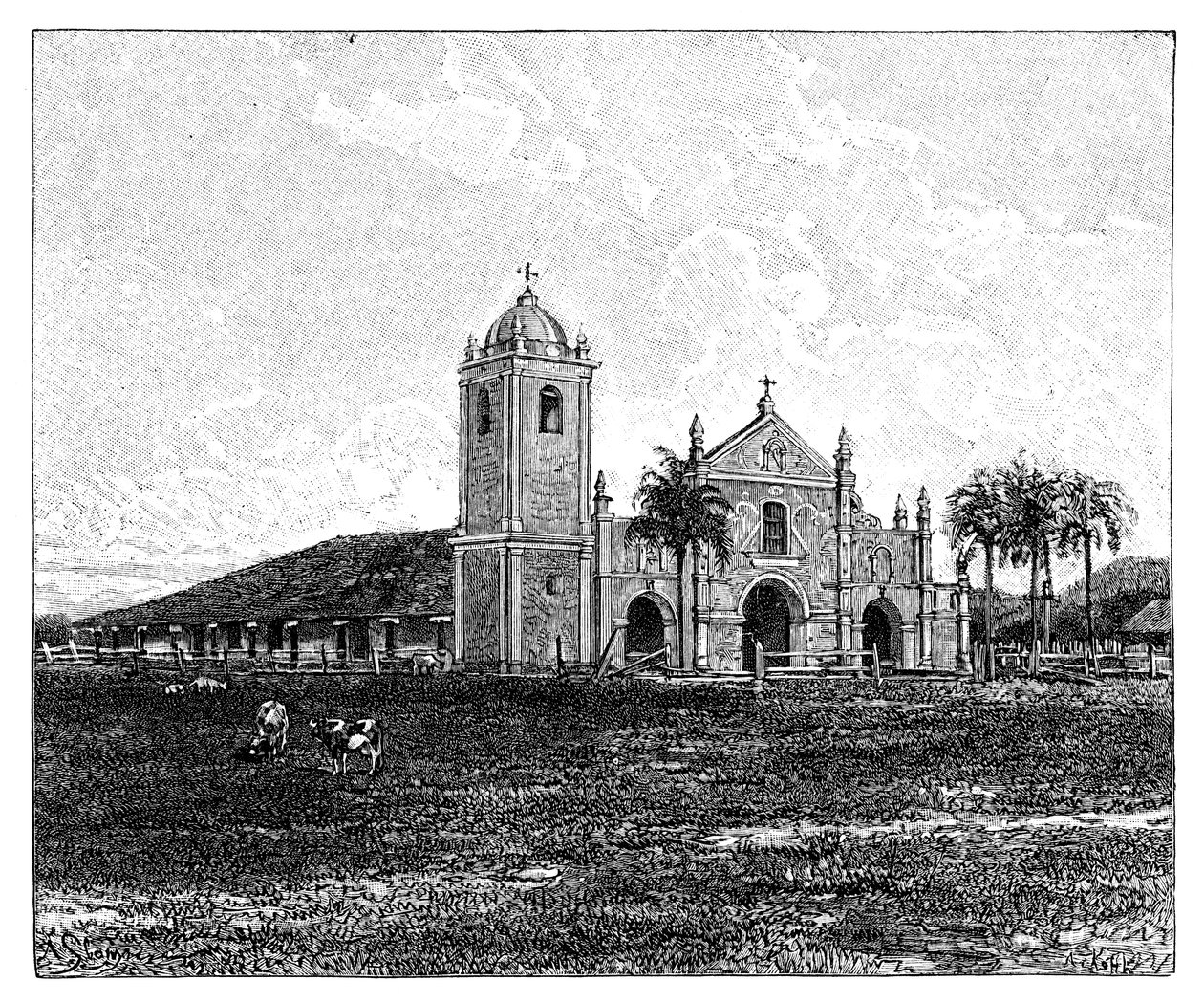 En gammel jesuittkirke, Pirayu, Paraguay, 1895 av Unbekannt