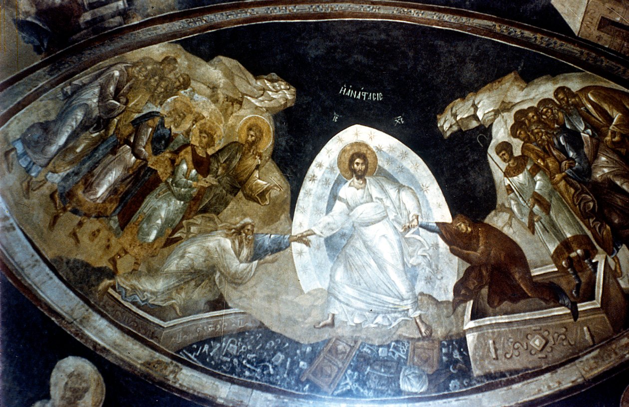 Anastasis, freskomaleri i parkklesjonen til Church of Christ in Chora, c1310-c1320 av Unbekannt