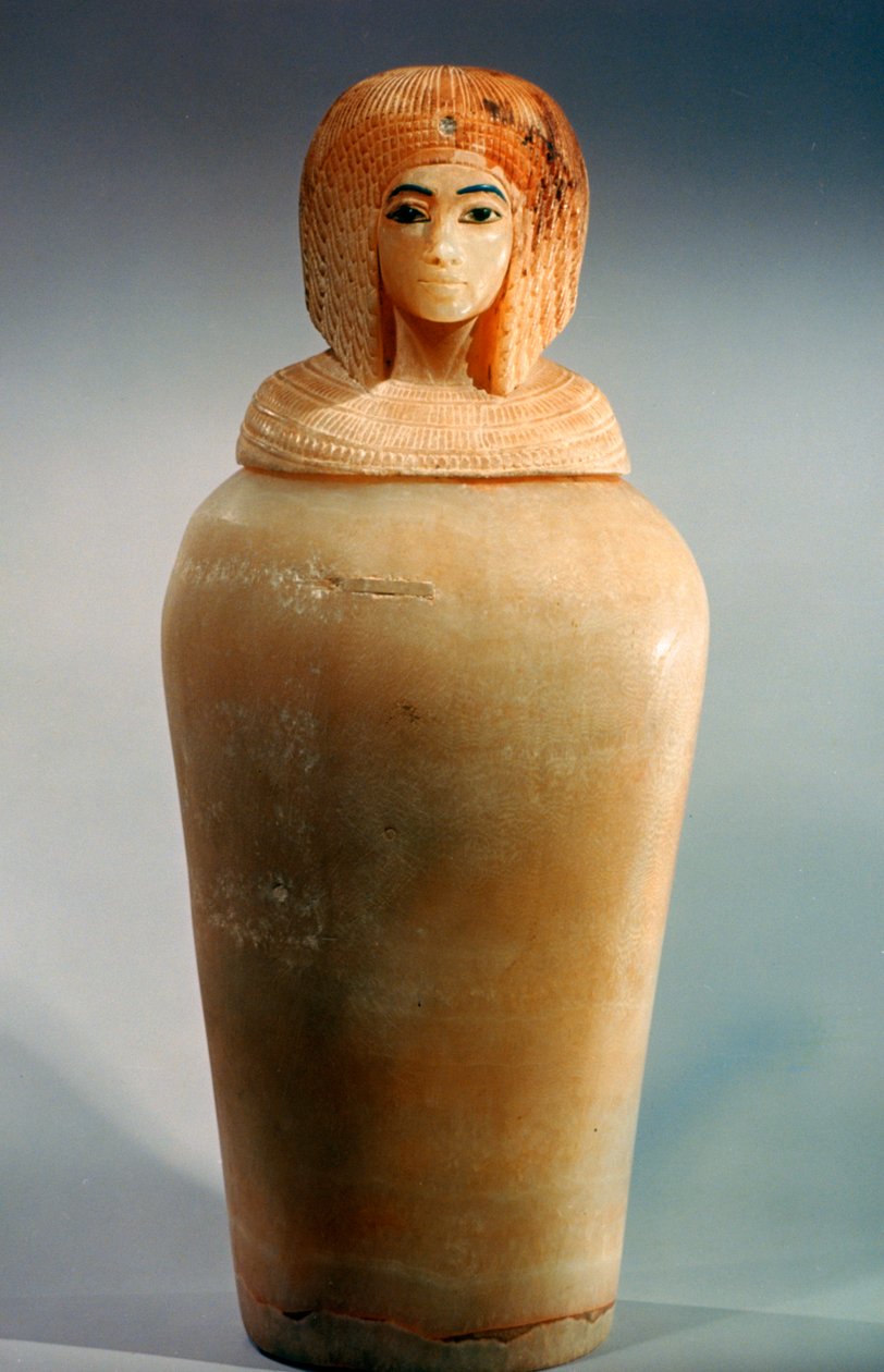 Gammel egyptisk baldakinkrukke med lokk i form av et kongelig kvinnehode, c1344-1336 f.Kr. av Unbekannt