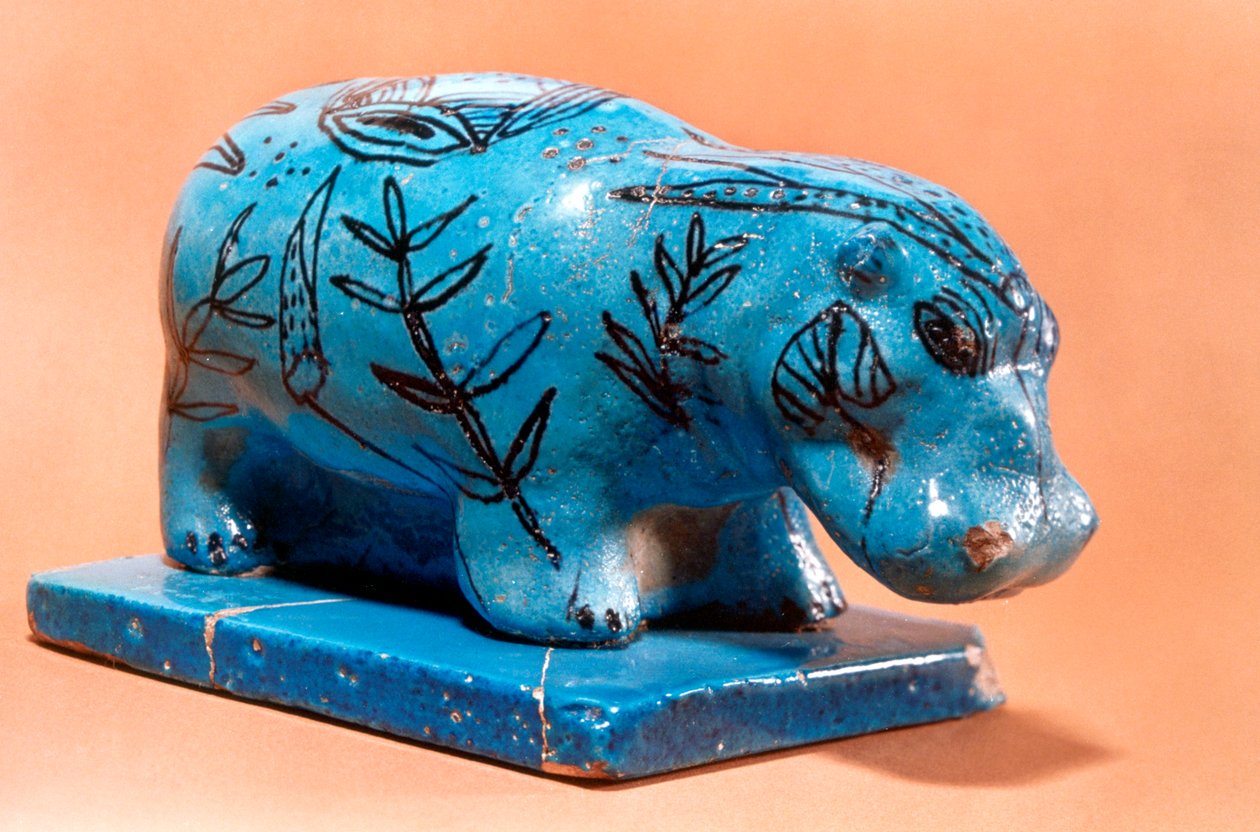 Antik egyptisk flodhestfigur, 1500-tallet f.Kr av Unbekannt