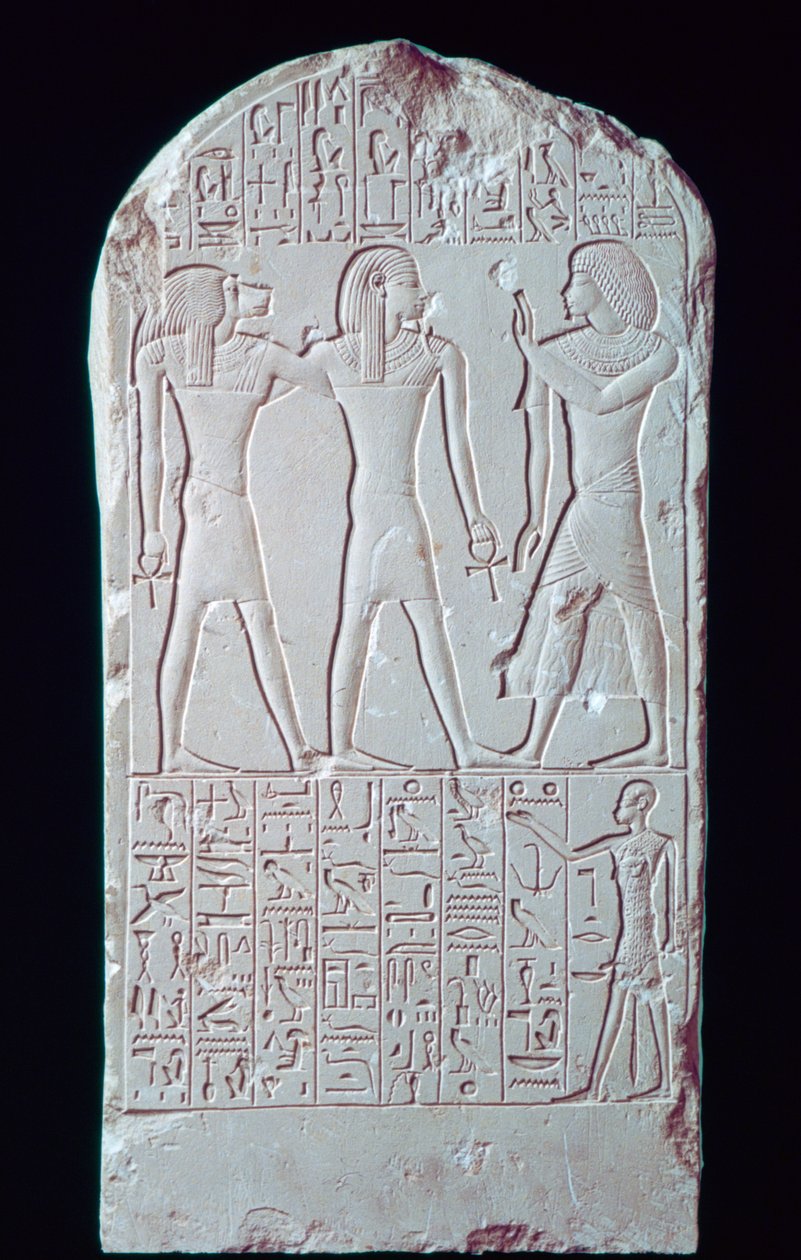 Gammel egyptisk kalksteinstele, 1500-1200-tallet f.Kr av Unbekannt