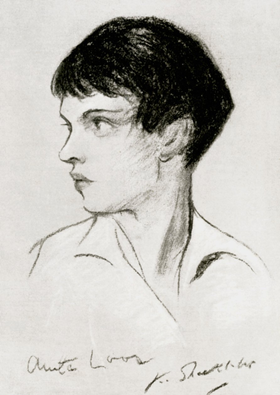 Anita Loos 1888-1981, amerikansk manusforfatter, dramatiker og forfatter, tidlig på 1900-tallet av Unbekannt