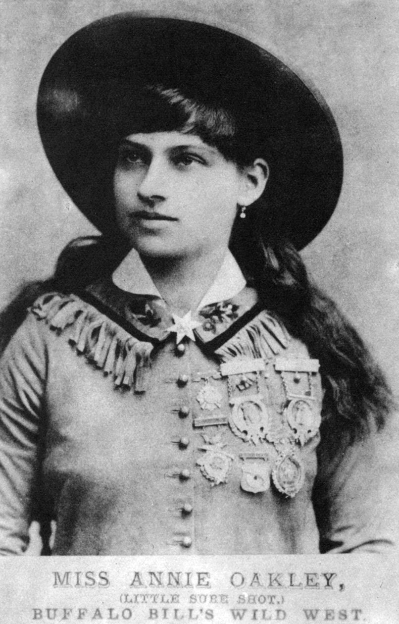 Annie Oakley , amerikansk utstillingssharpskytter, sent på 1800-tallet 1954 av Unbekannt