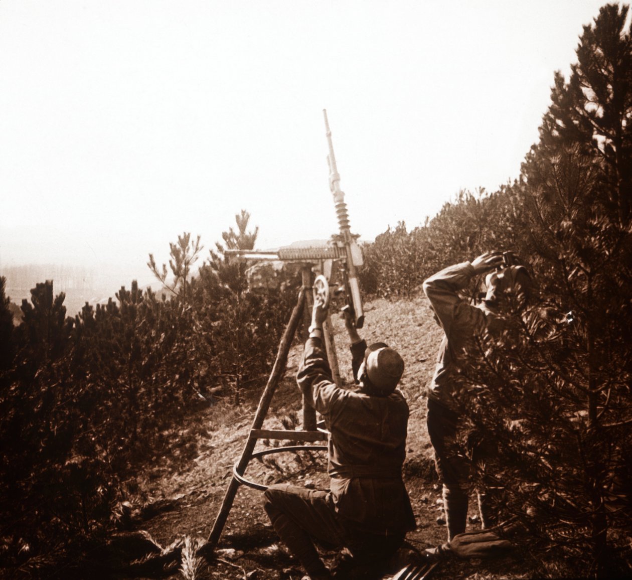 Luftvernmaskingevær, Alace, Frankrike, c1914-c1918 av Unbekannt