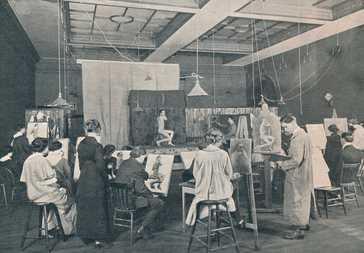 Antikk- og livskurs ved Ontario College of Art, Toronto, c1913 av Unbekannt