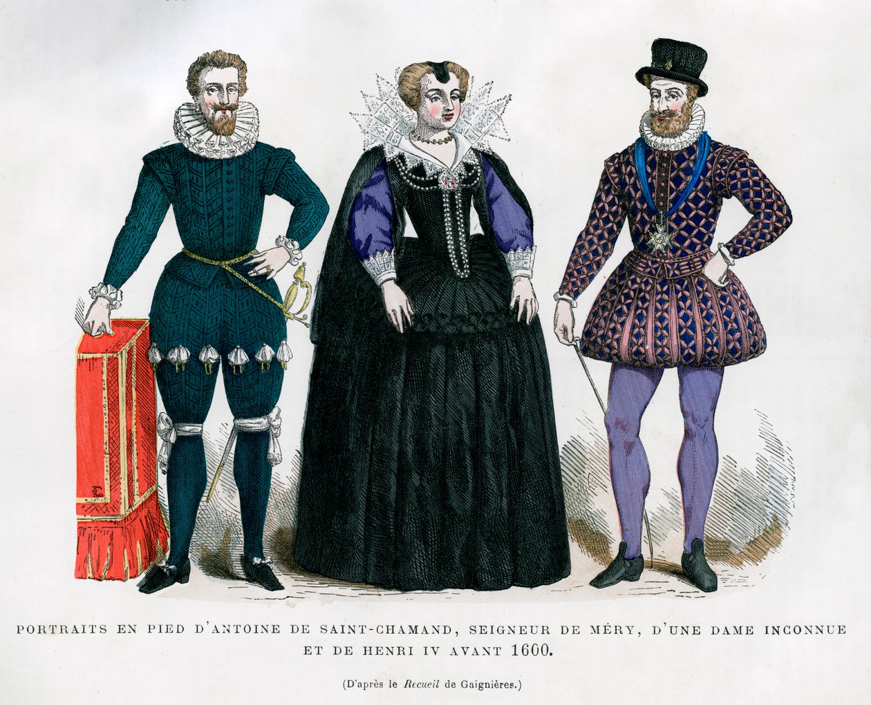 Antoine de Saint-Chamand, Lord of Mery, ukjent dame og Henry IV av Frankrike, 1600 1882-1884 av Unbekannt