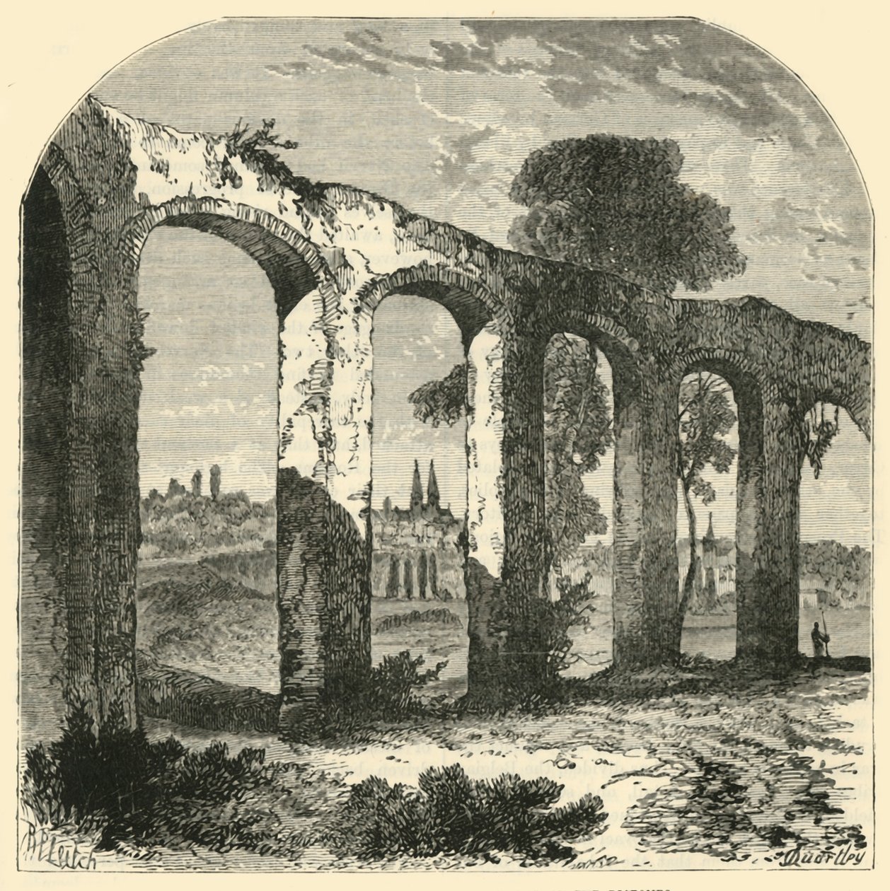 Akvedukten ved Poitiers, fra Old the Capital of the Pictones, 1890. av Unbekannt