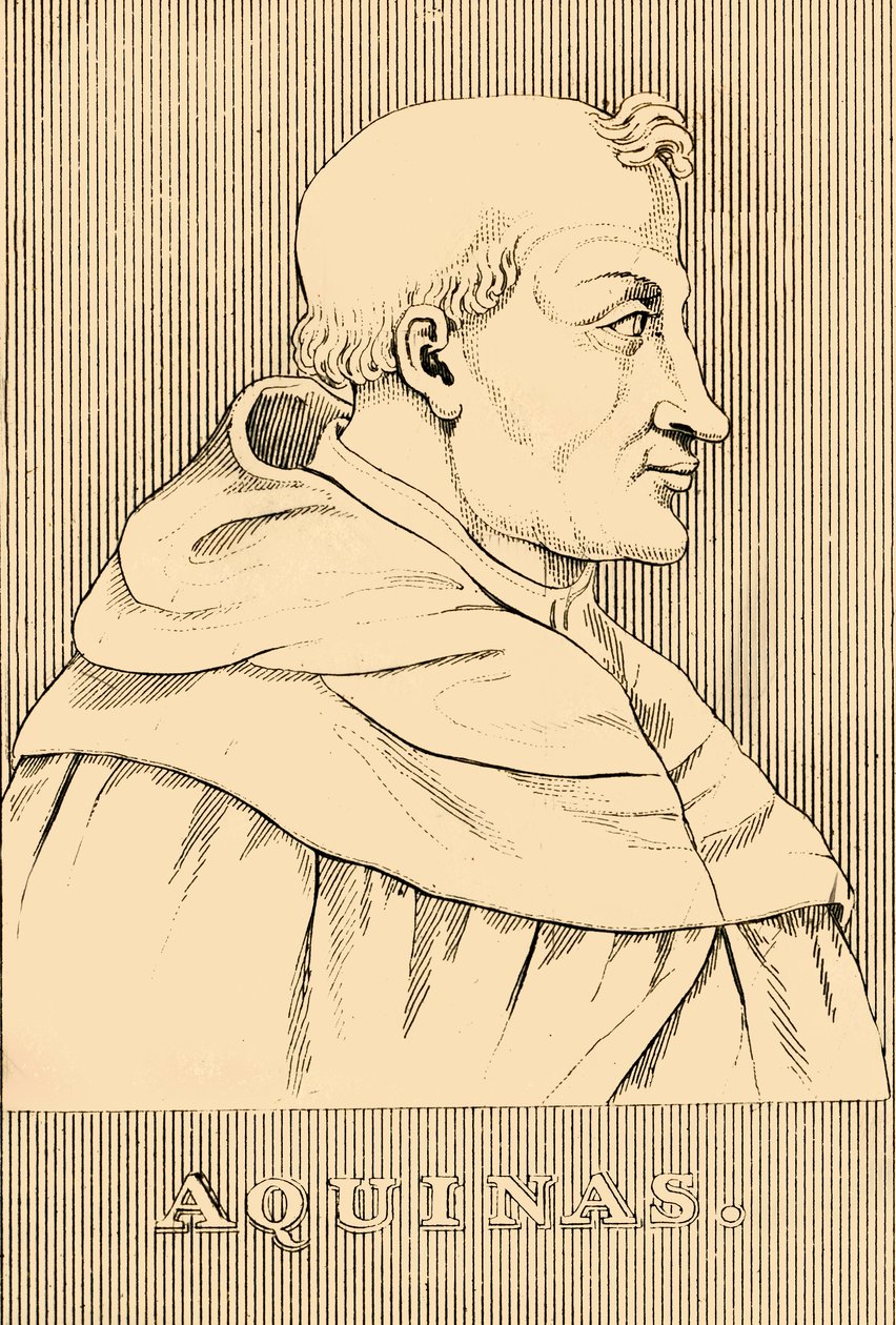 'Aquinas', 1225-1274, 1830. av Unbekannt
