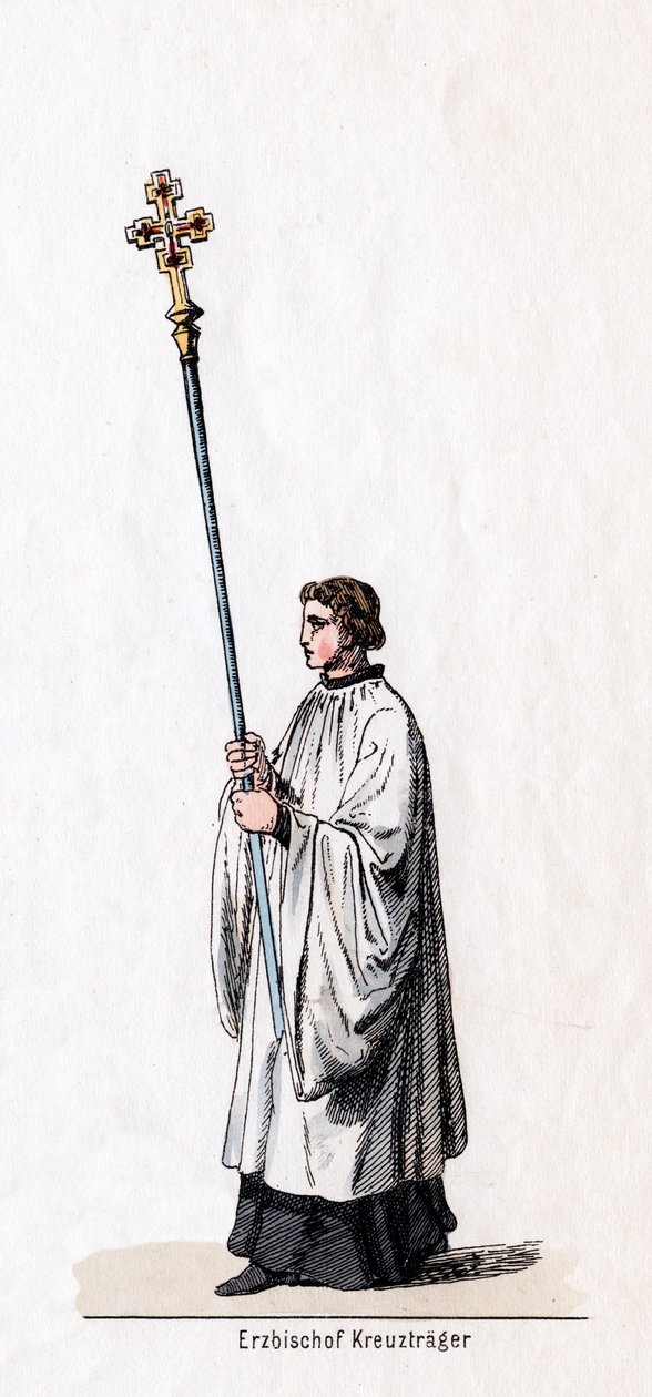 Erkebiskopens tverrbærer, kostymedesign for Shakespeares skuespill, Henry VIII, 1800-tallet av Unbekannt