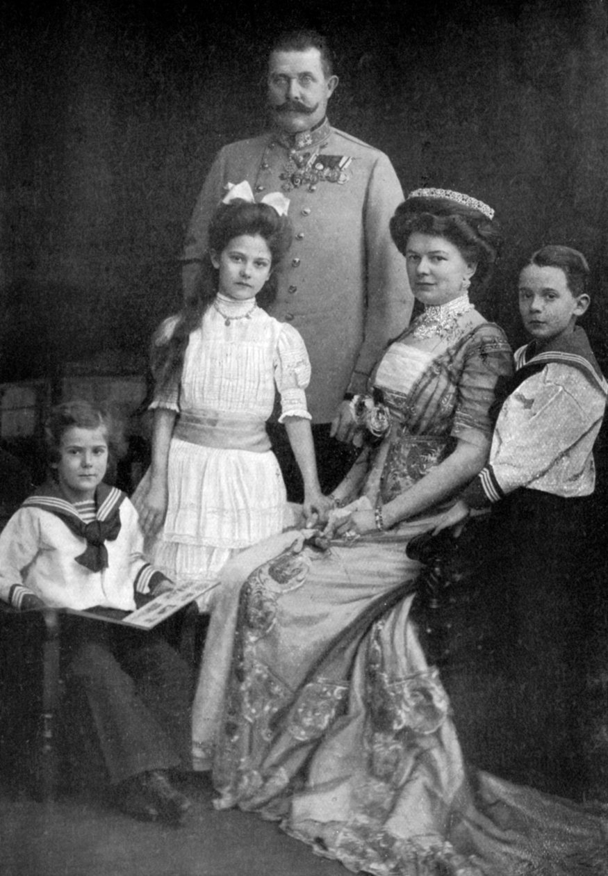 Erkehertug Franz Ferdinand av Østerrike og hans familie, c1910 c1920 av Unbekannt