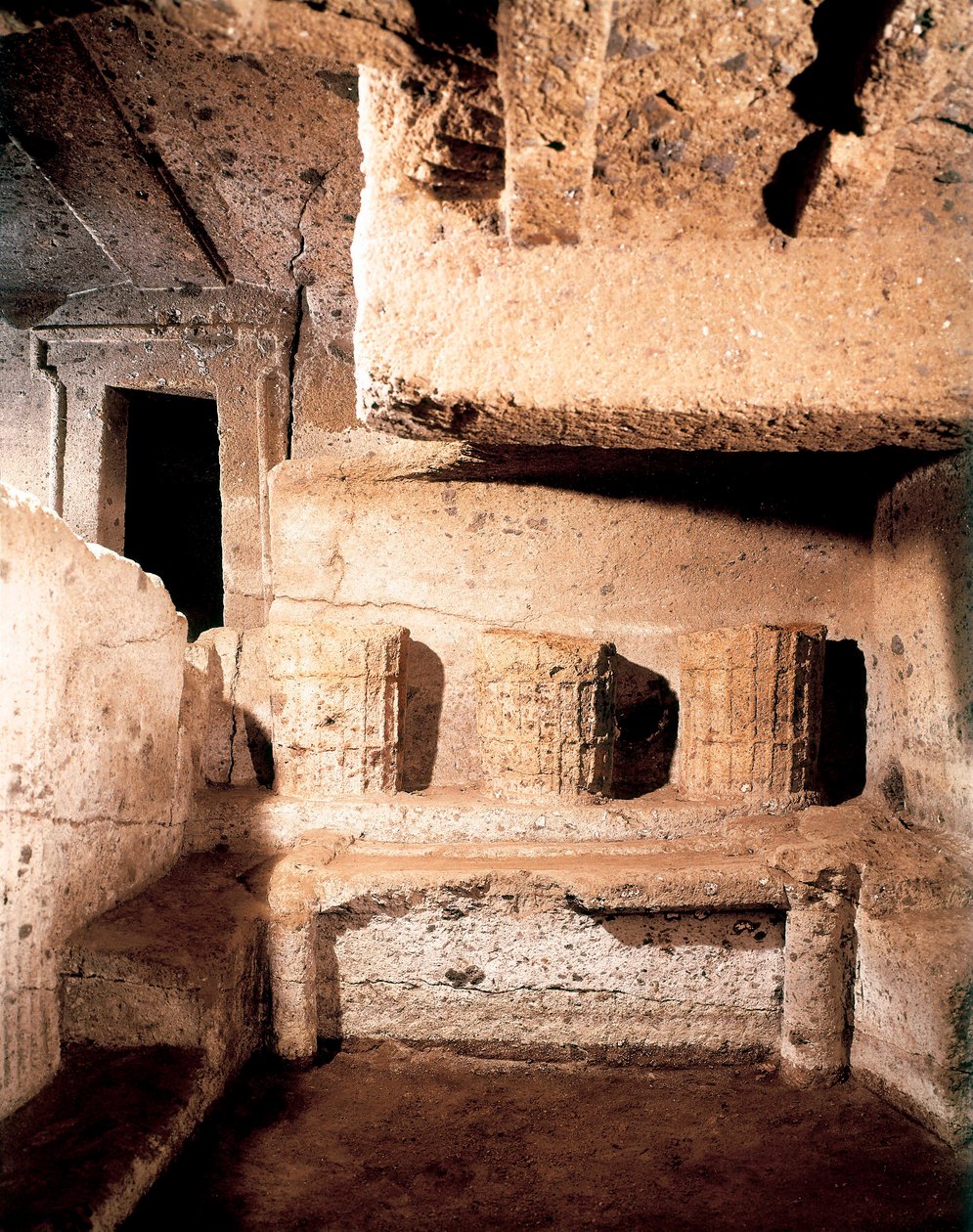 Etruskisk arkitektur: klokkegrav. 7. århundre f.Kr. Cerveteri. Nekropolis av Monte Abatone. Italia av Unbekannt