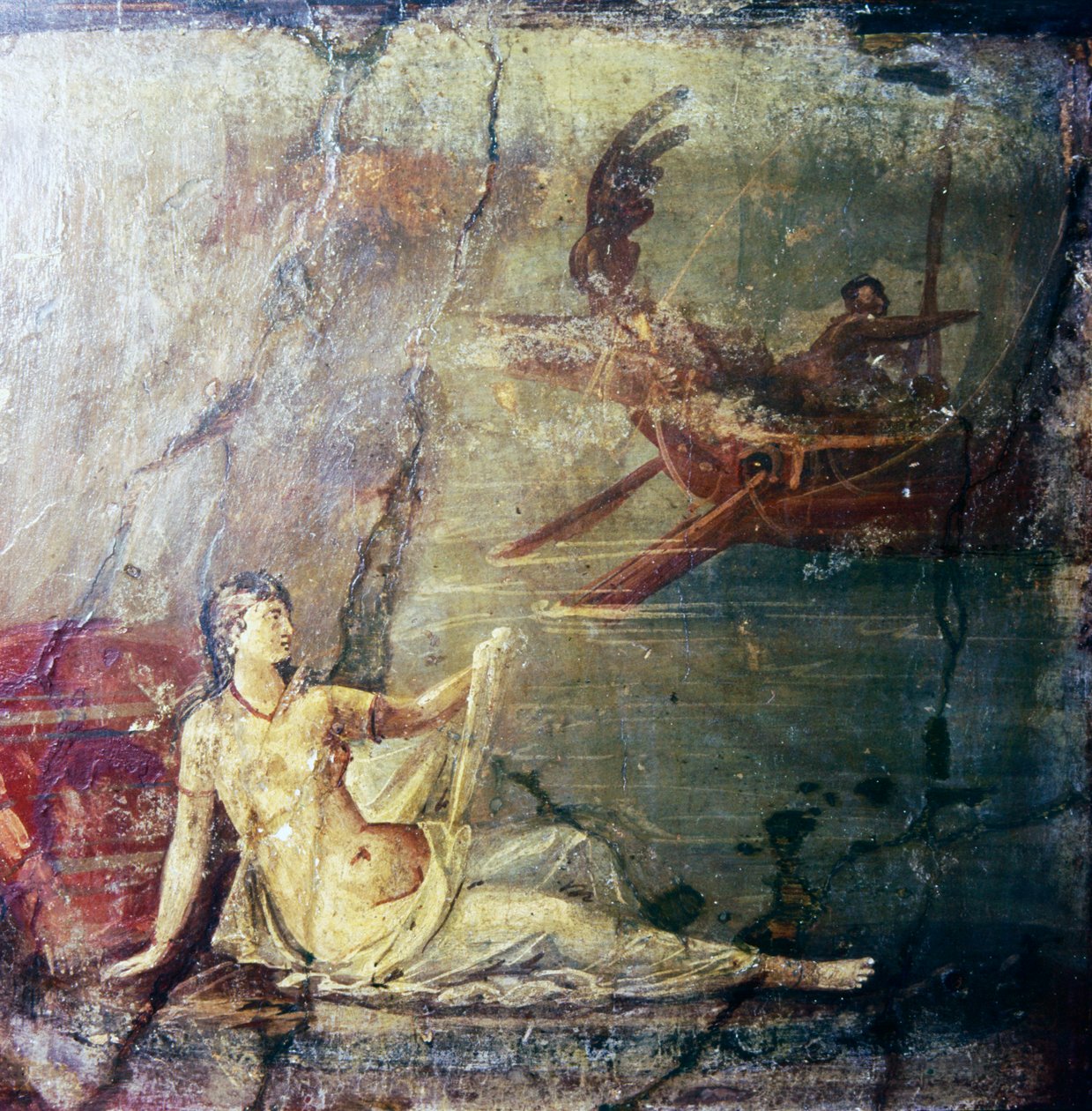 Ariadne øde av Theseus, romersk veggmaleri fra Herculaneum, 1. århundre av Unbekannt