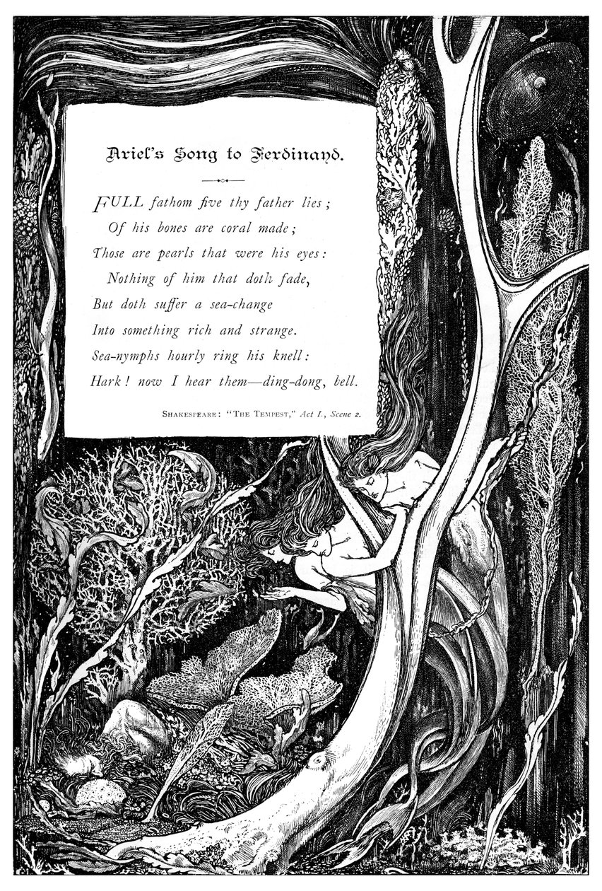 Ariels sang til Ferdinand, 1895 av Unbekannt