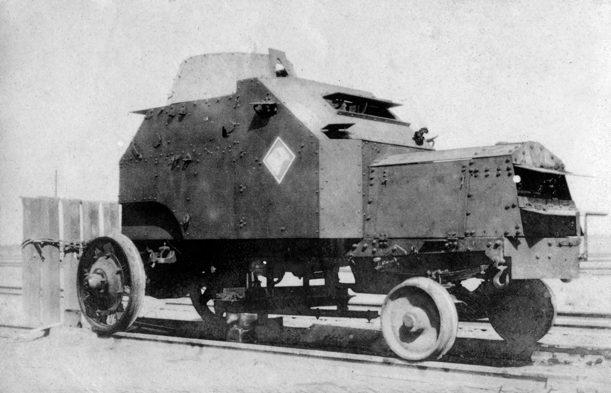 Panservogn på skinner, Bagdad, Irak, 1917-1919 av Unbekannt