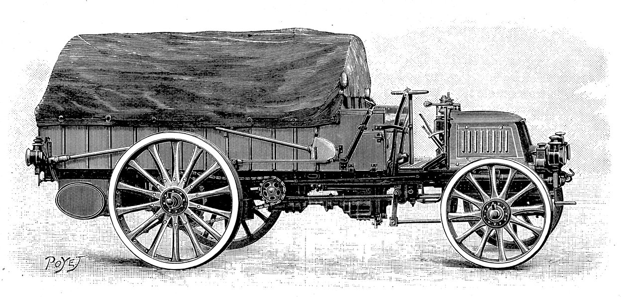 Hærbil av Daimler, med 4 sylindret 12 hk motor, 1904 av Unbekannt
