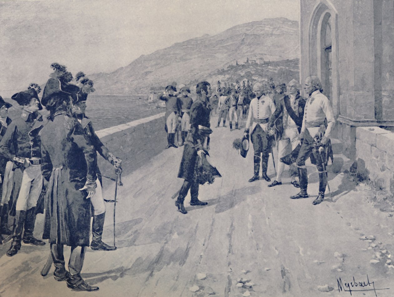 Arrangere for Massénas Capitulation ved Cornigliano, nær Genova, 1896 av Unbekannt