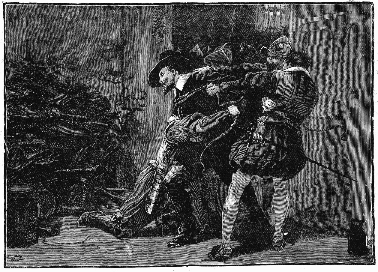 Arrestasjon av Guy Fawkes i parlamentets kjellere, 1605 1800-tallet av Unbekannt