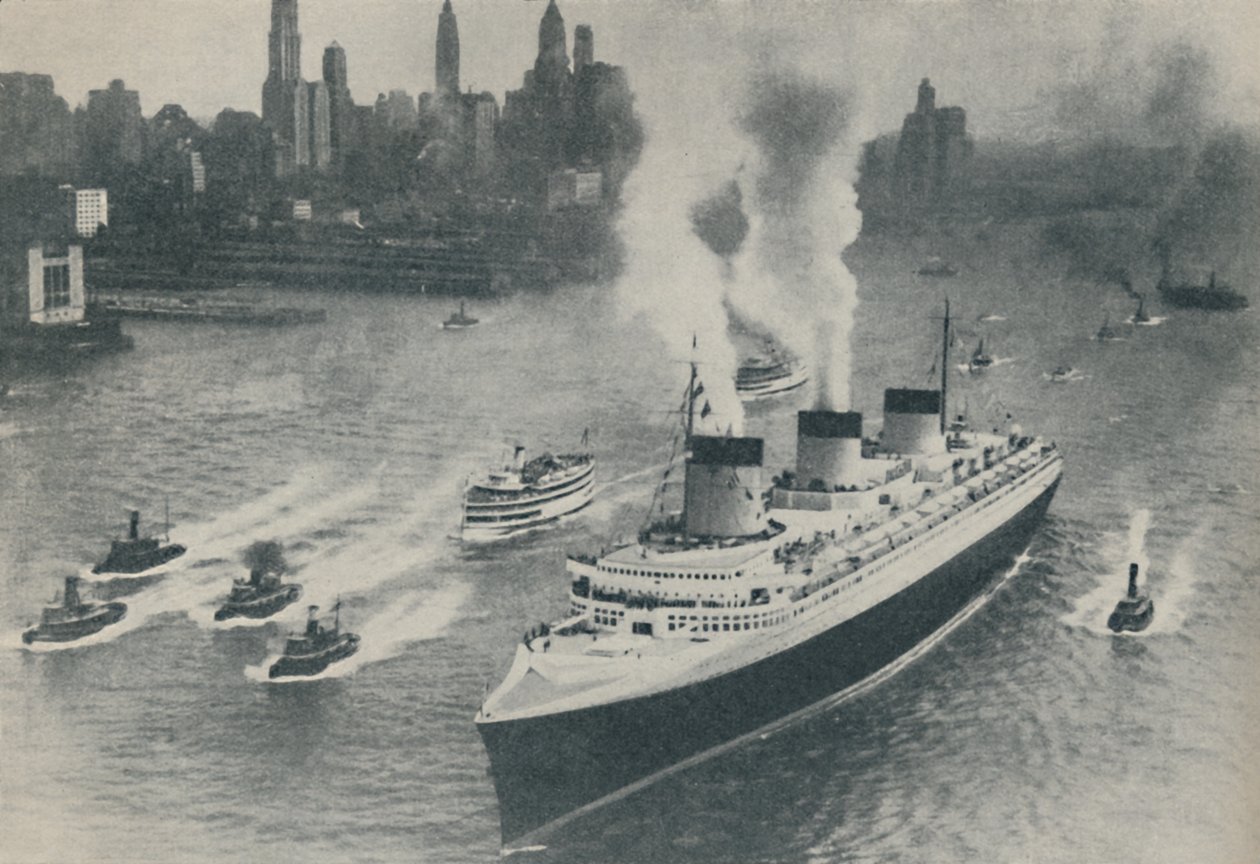 Ankomst til New York of the Normandie, 1936 av Unbekannt
