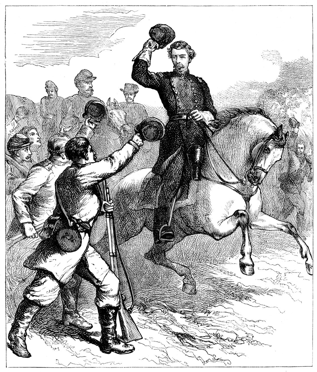 Ankomst av general McClellan til Williamsburg, Virginia, 1862 c1880 av Unbekannt