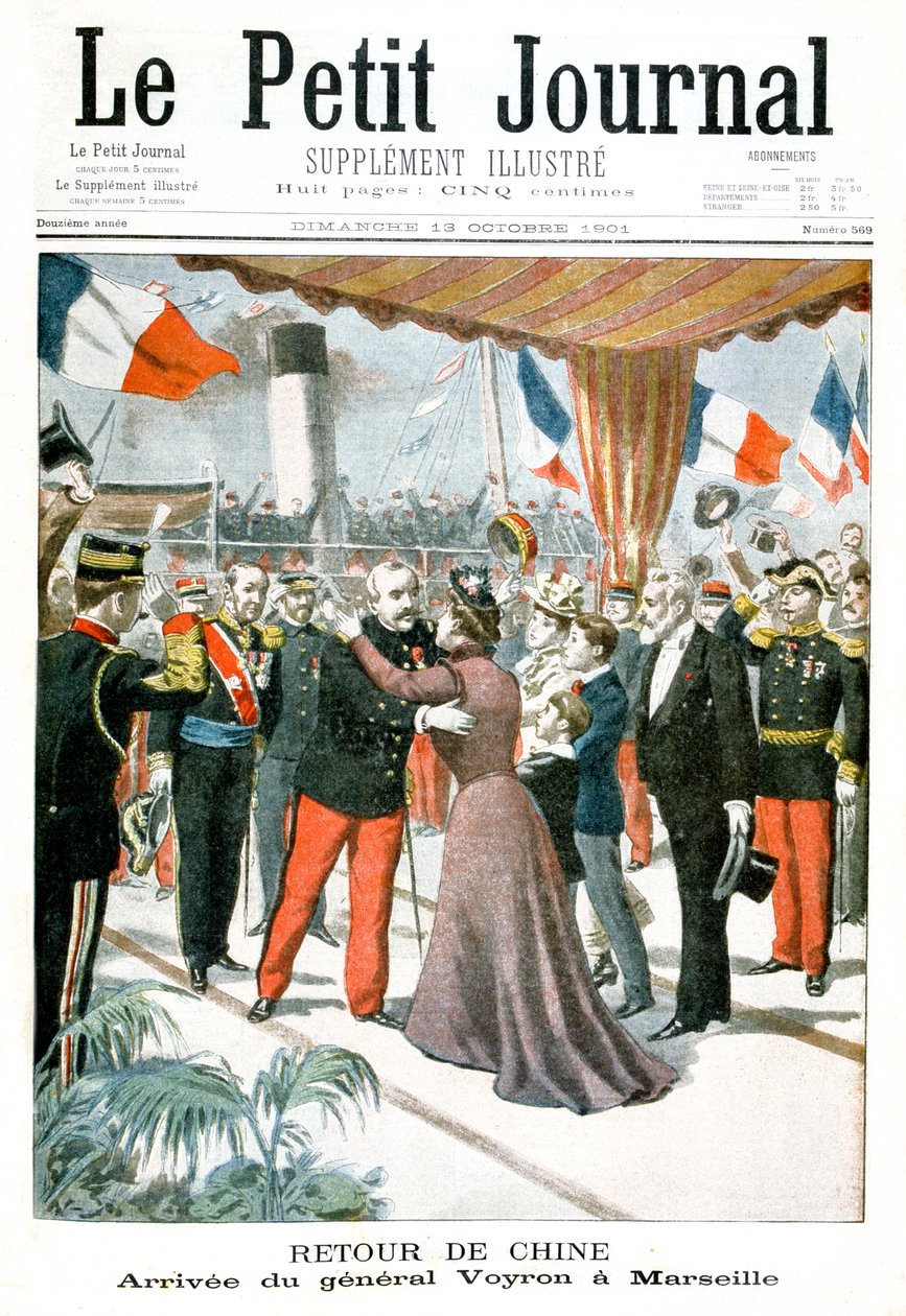 Ankomst av general Voyron til Marseilles da han kom tilbake fra Kina, 1901 av Unbekannt