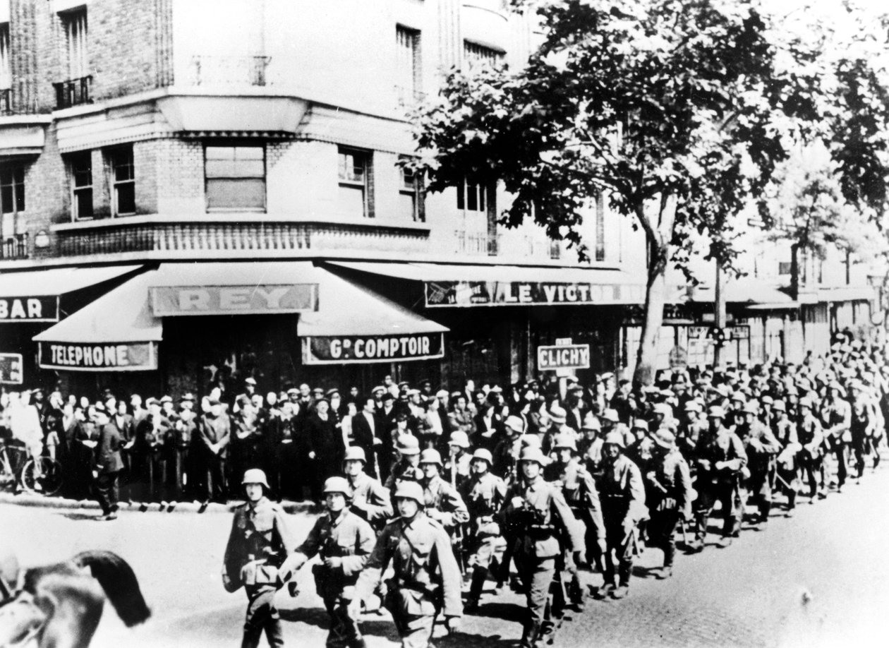 Ankomst av de første tyske troppene til Paris, juni 1940 av Unbekannt