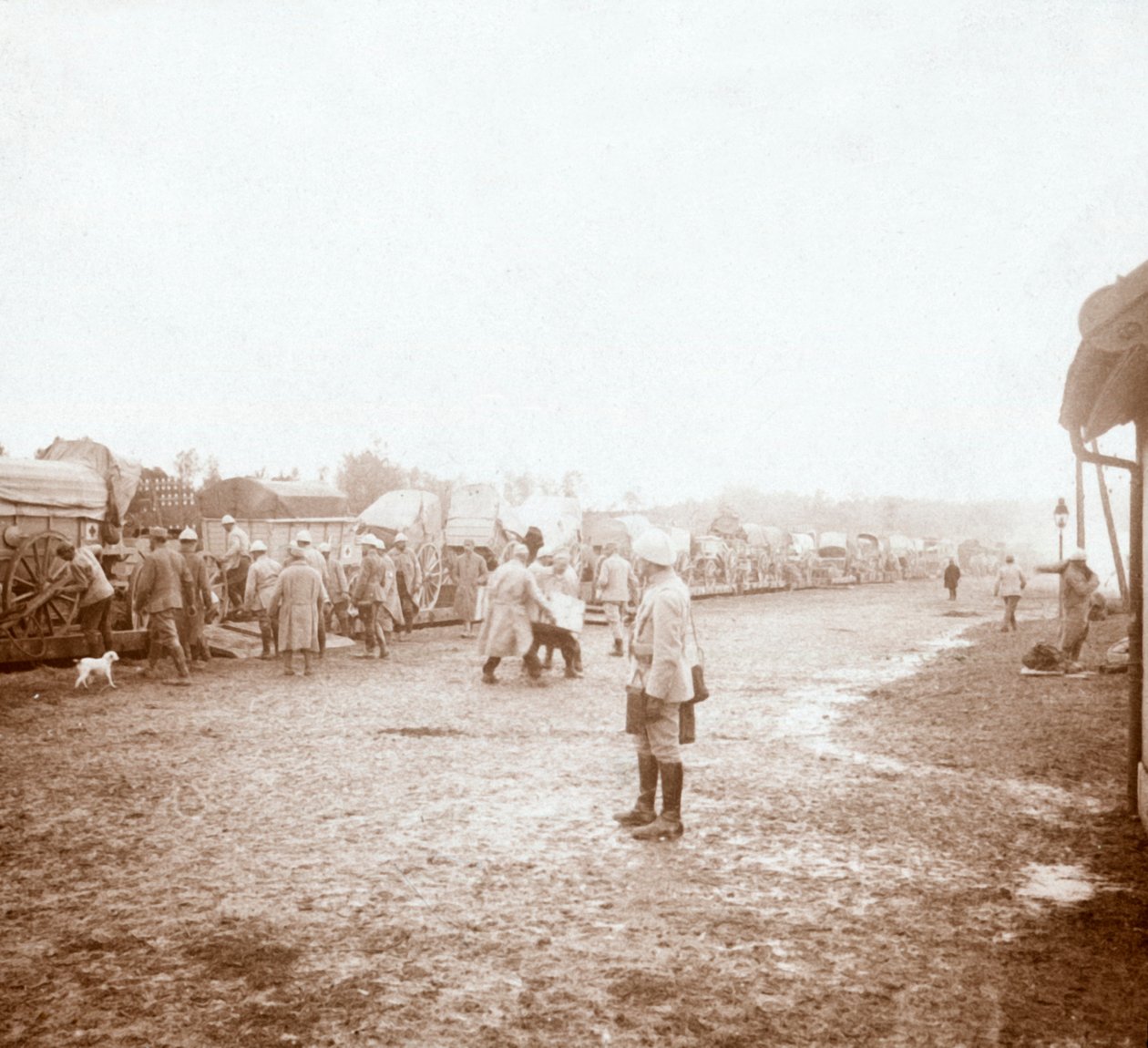 Ankomst til Revigny, Nord-Frankrike, c1914-c1918 av Unbekannt