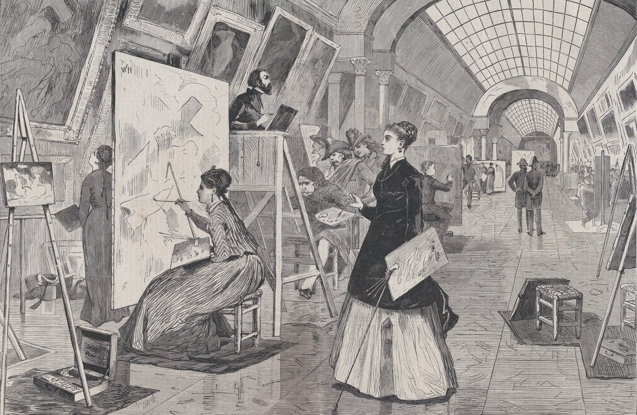 Kunststudenter og kopiister i Louvre Gallery, Paris Harper