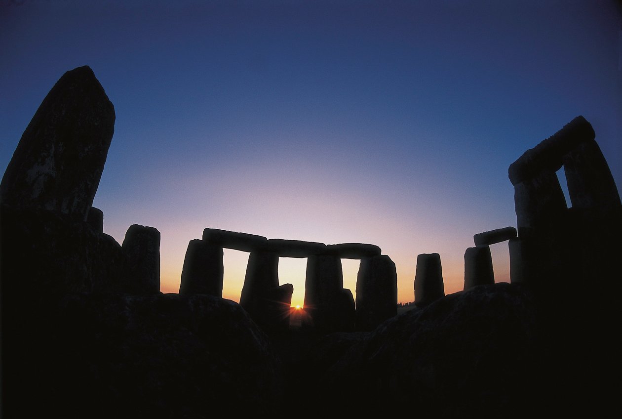 Neolittisk kunst: (bronsealder): utsikt over Stonehenge-området (cirka 1700-1300 f.Kr.) Amesbury, England av Unbekannt