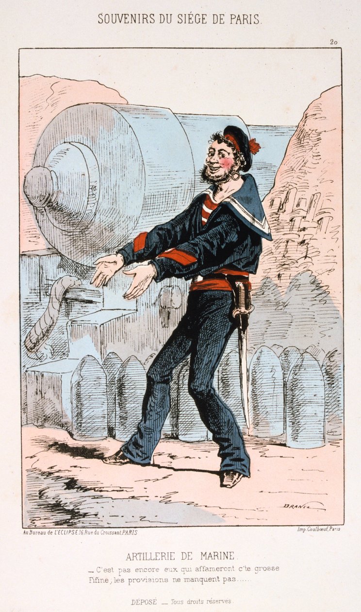 Marineartilleri, beleiring av Paris, fransk-prøyssisk krig, 1870-1871. av Unbekannt