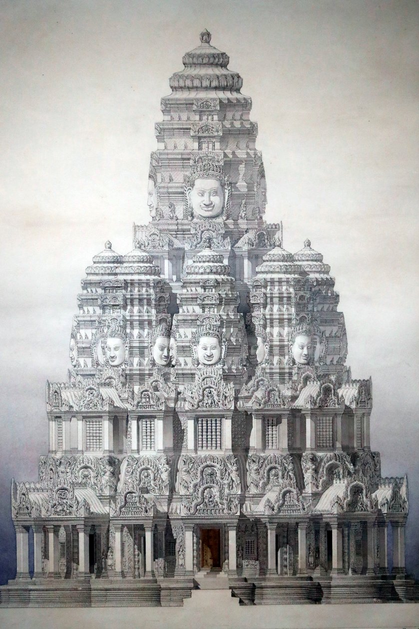 Asian Civilizations Museum, Angkor, Utforsking av Kambodsjas hellige by, Restaurering av det sentrale tårnet i bayon, Louis Delaporte og Henri Deverin, Kambodsja av Unbekannt