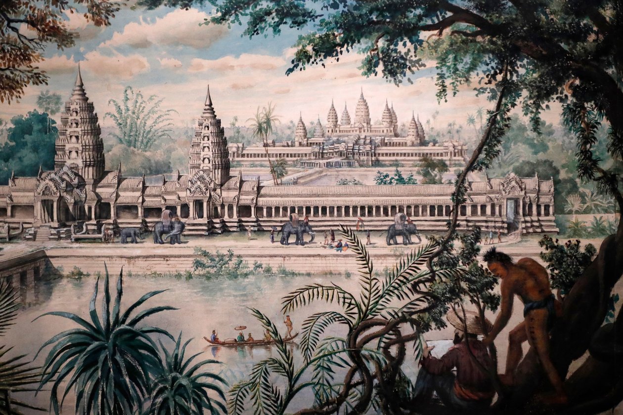 Asian Civilizations Museum, Angkor, Utforsking av Kambodsjas hellige by, Utsikt over Angkor Wat av Louis Delaporte rundt 1870-73, Singapore, 2018 (bilde) av Unbekannt