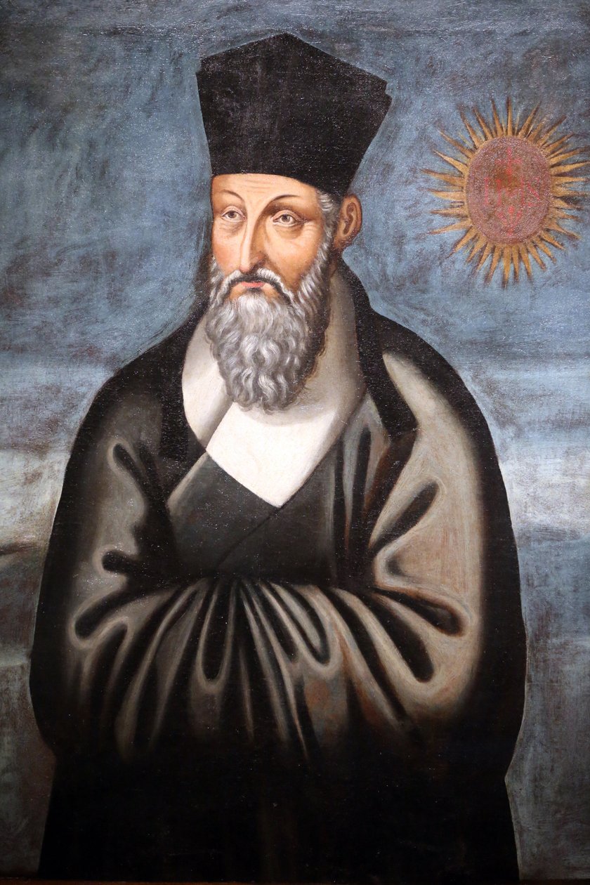 Asiatisk sivilisasjonsmuseum. Kristendom i Asia: Hellig kunst og visuell prakt. Portrett av Matteo Ricci (en italiensk jesuitt som brukte mesteparten av livet sitt på å bringe kristent til Kina). Emmanuele Pereira (Du Wenhui av Unbekannt