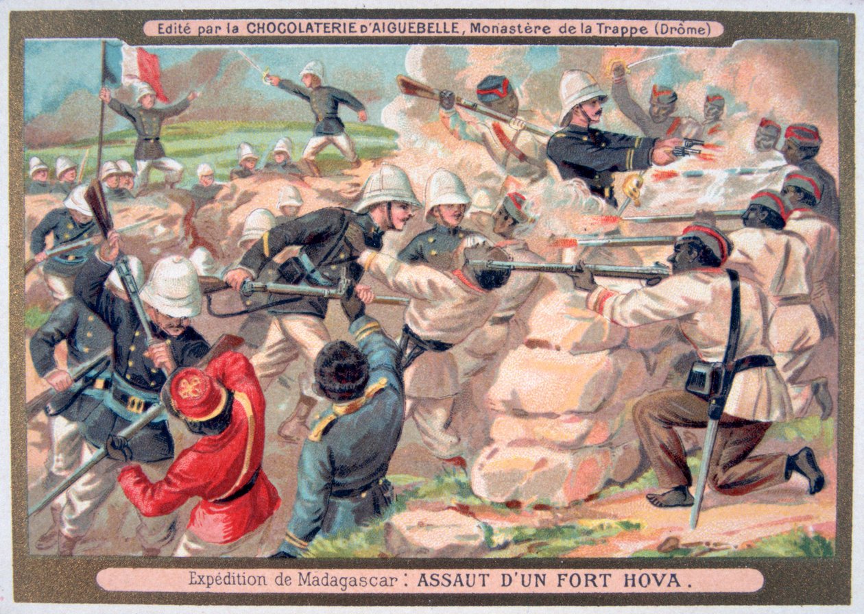 Angrep på et Hova-fort, Madagaskar, 1883-1896 av Unbekannt