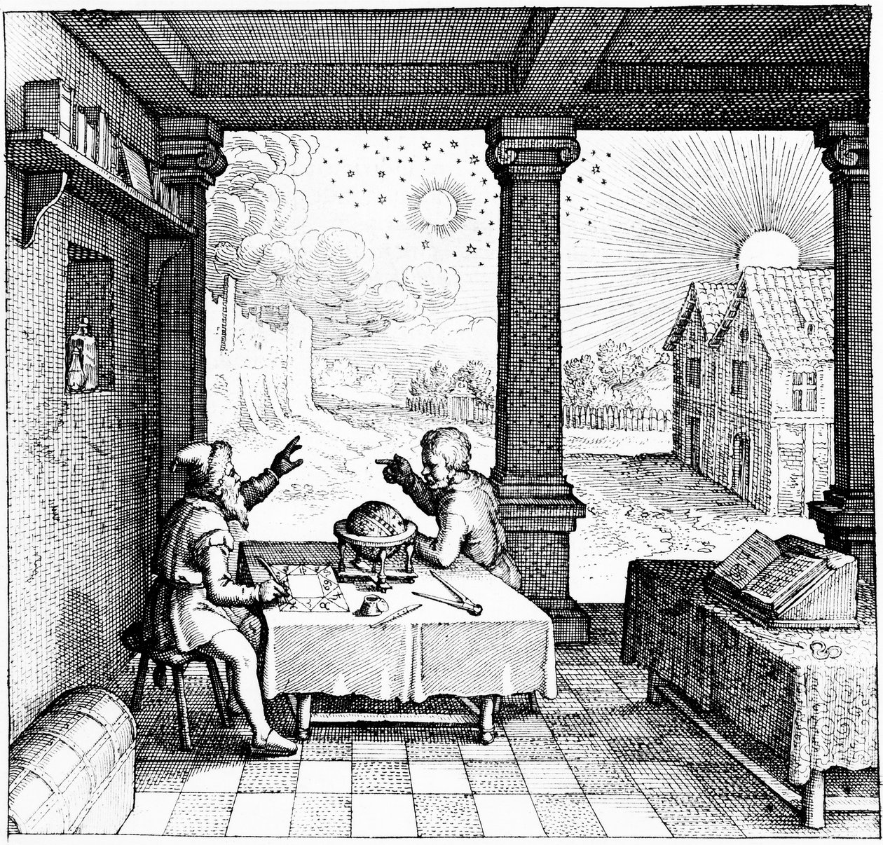 Astrologer forbereder et horoskop, 1617-1619 av Unbekannt