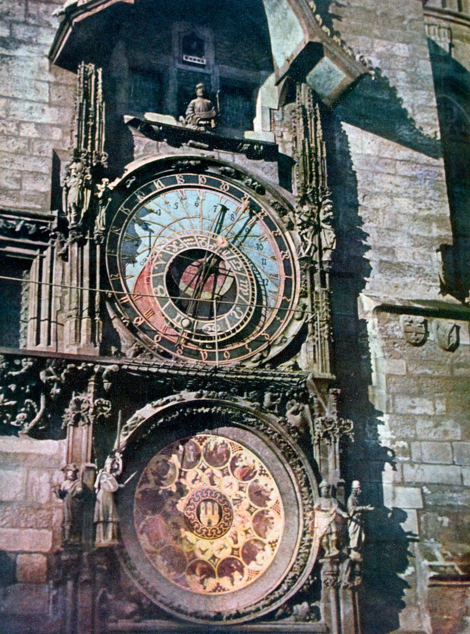 Astronomisk klokke, gamle rådhuset, Praha, Tsjekkia, 1943 av Unbekannt