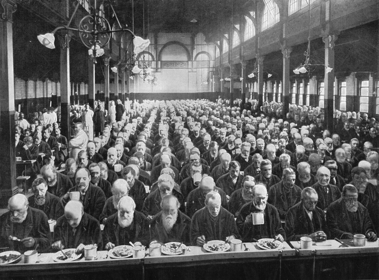 Til middag, St Marylebone Workhouse, London, c1901 1903 av Unbekannt