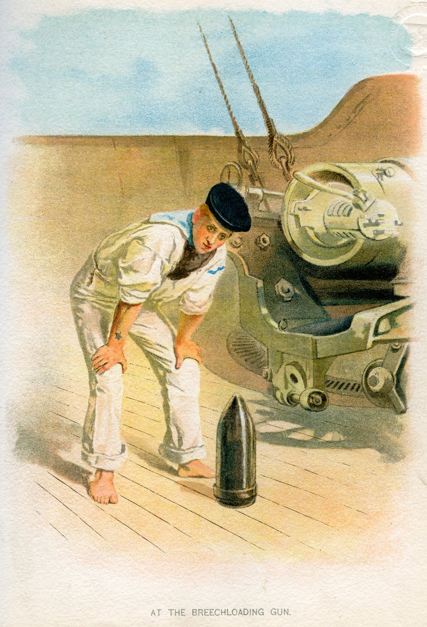 Ved baklasterpistolen, c1890-c1893 av Unbekannt