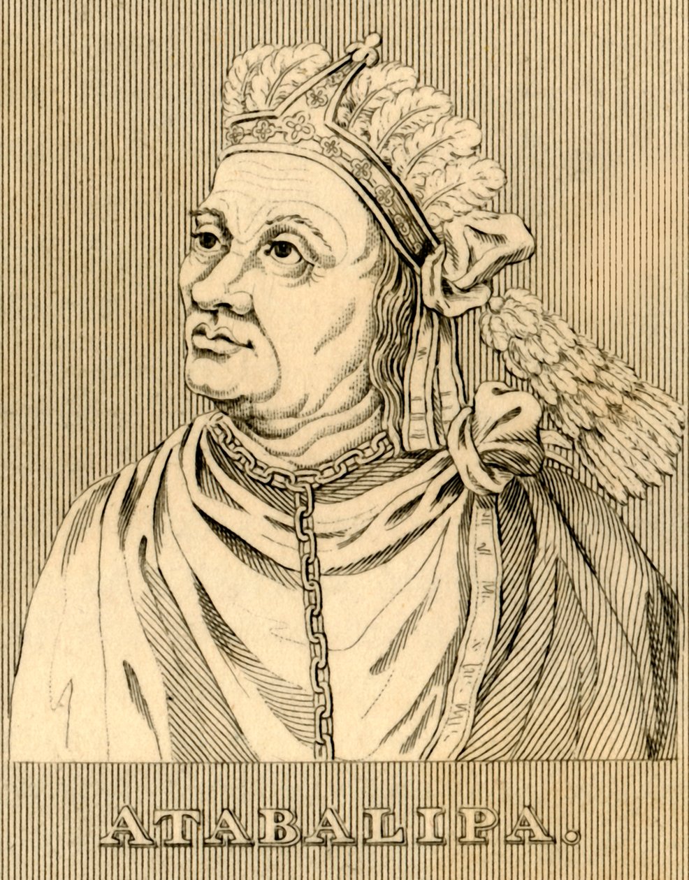 Atabalipa, c1502-1533, 1830. av Unbekannt