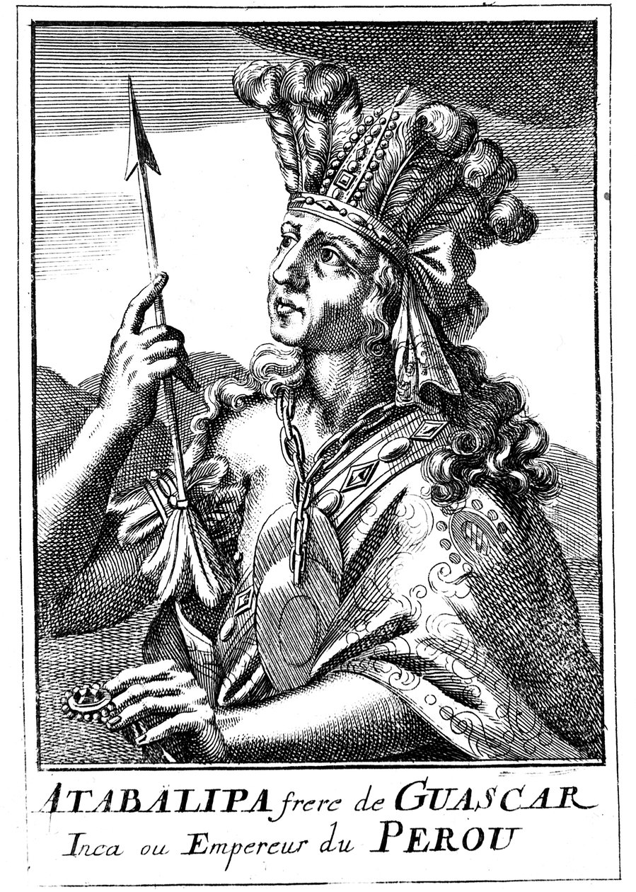 Atahualpa d1553, siste inka-keiser av Peru, 1686 av Unbekannt