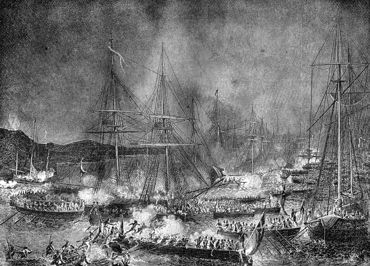 Angrep på den franske invasjonsflotiljen ved Boulogne, Frankrike, 15.–16. august 1801 1882–1884 av Unbekannt
