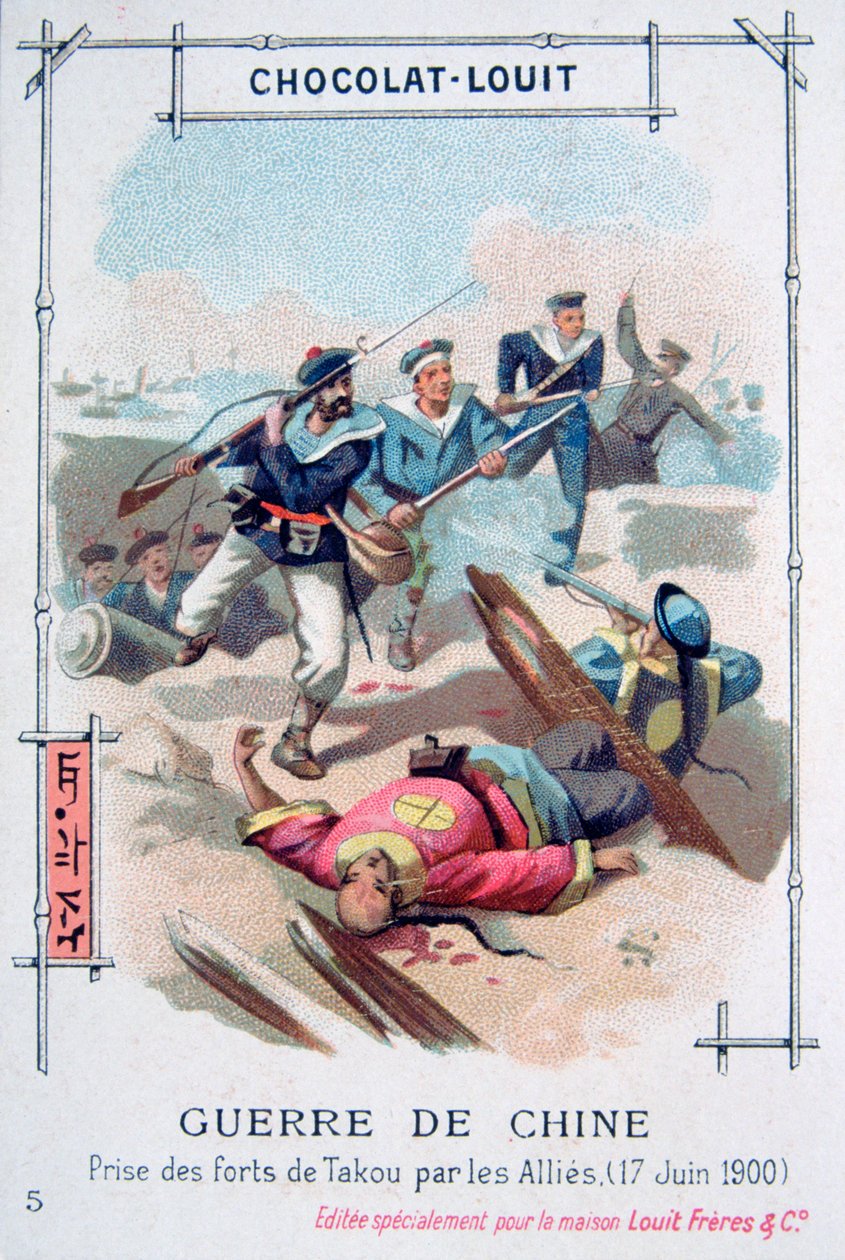 Angrep på fortene til Taku av de allierte, Boxer Rebellion, Kina, 17. juni 1900 av Unbekannt