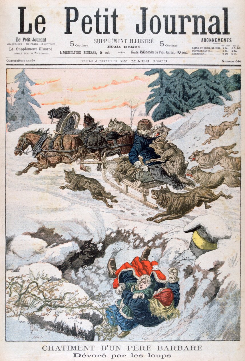 Angrepet av ulv, Russland, 1903 av Unbekannt