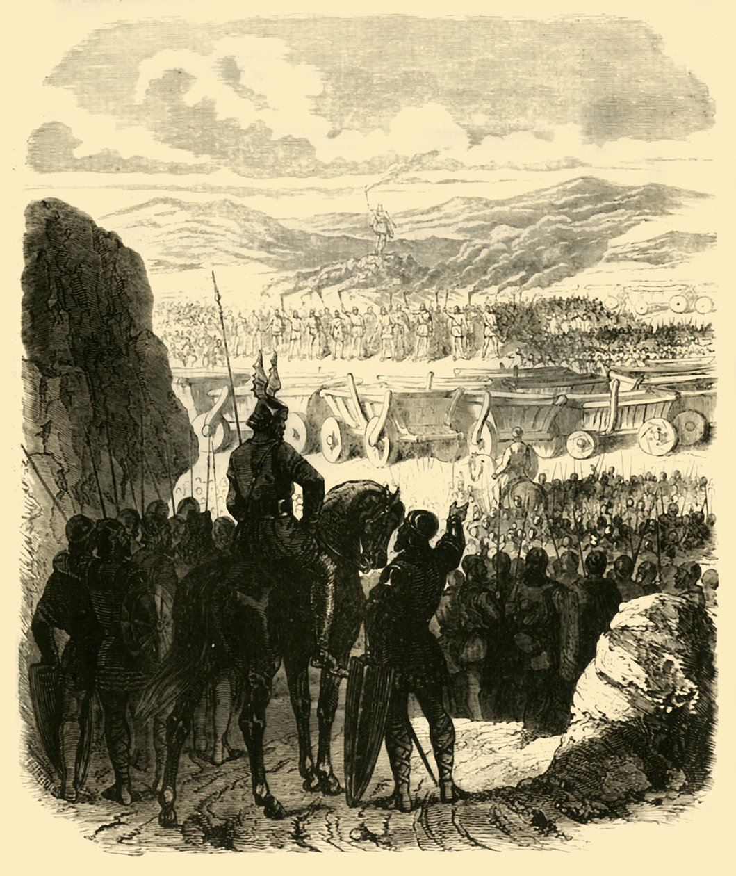 Attila på bålet, etter hans nederlag av Aetius, 453AD, 1890. av Unbekannt